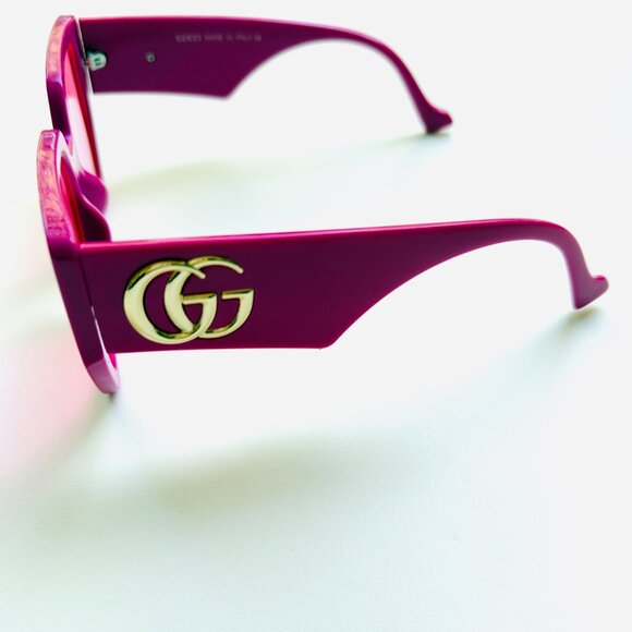 3666 GUCCI PINK SUNGLASSES OVERSIZED PINK LENS DESIGNER - Picture 5 of 11
